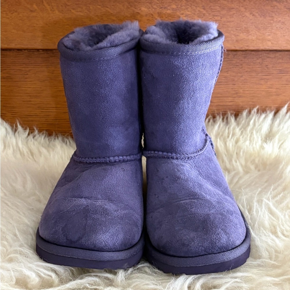 UGG Kid’s Purple Sherpa Lined Short Winter Boots